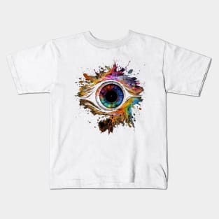 Colourful Eye In A Black Sky Kids T-Shirt